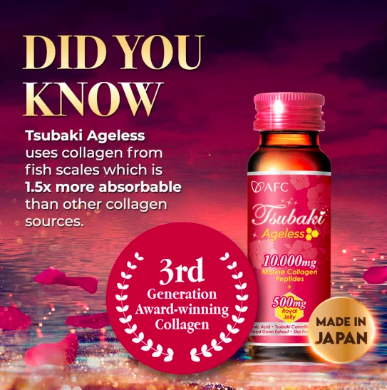 AFC Tsubaki Ageless Collagen beauty drink 50ml x 10 bottles