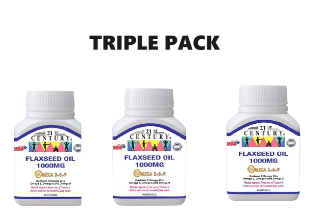 21st Century Omega 3 + 6 + 9 softgels 1000mg 60s x 3 - Triple pack