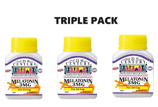 21st Century Melatonin 3mg 60 Tablets x 3 - Triple pack