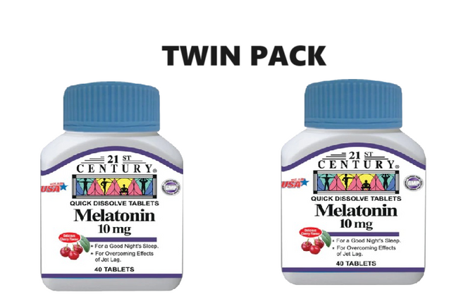 21st Century Melatonin 10mg 40 Tablets x 2 - Twin pack