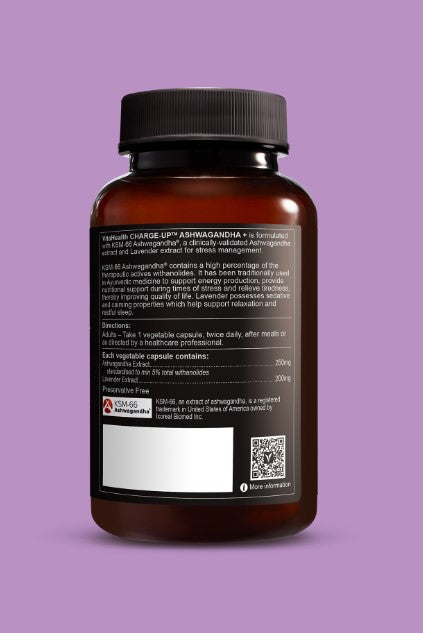 VitaHealth CHARGE-UP® Ashwagandha + 60 Veg Capsules
