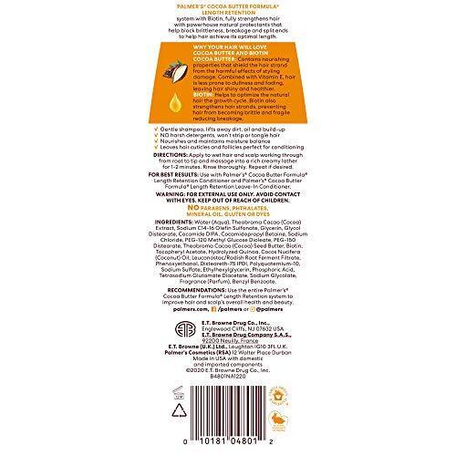 Palmer’s Cocoa Butter (With Biotin) Length Retention Shampoo 400ml with FREE PALMER'S SAMPLES