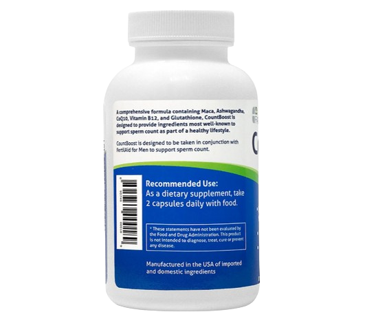 "CountBoost Sperm Count Supplement - Formulated to provide the nutrients most well-known to positively support sperm count"