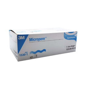 "3M Micropore Tape without dispenser 1” x 10yds.Box of 12’s Model: 1530-1 "