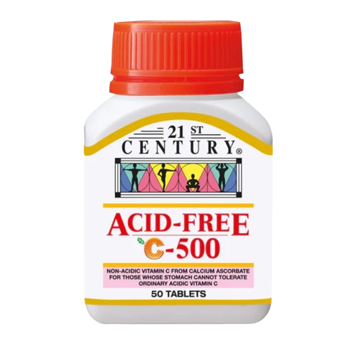 21st Century Acid Free Vitamin C 500mg - 50 Tablets x 3 - Triple Pack