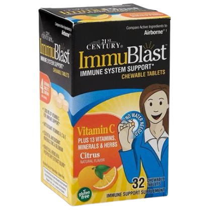 21st Century 21st Century Immublast 32 Chewable Tablets - Citrus Flavour x 3 - Triple Pack