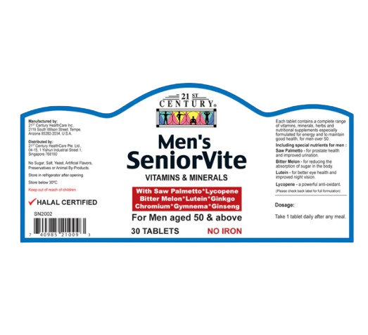 21st Century Men's Senior Vite Tab 30s x 3 - Triple Pack