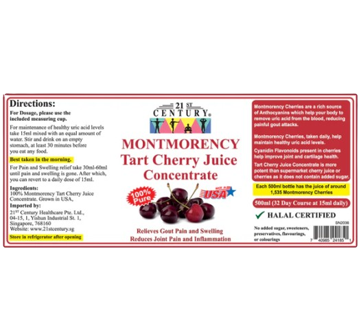 21st Century Tart Cherry Juice 500ml x 2 - Twin pack