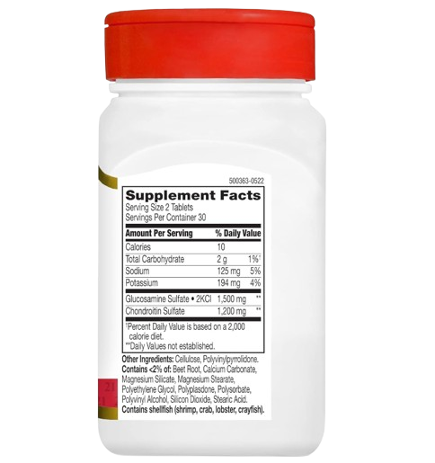 21st Century Triple Strength Glucosamine Chondroitin 750mg 600mg 60s x 2 - Twin pack