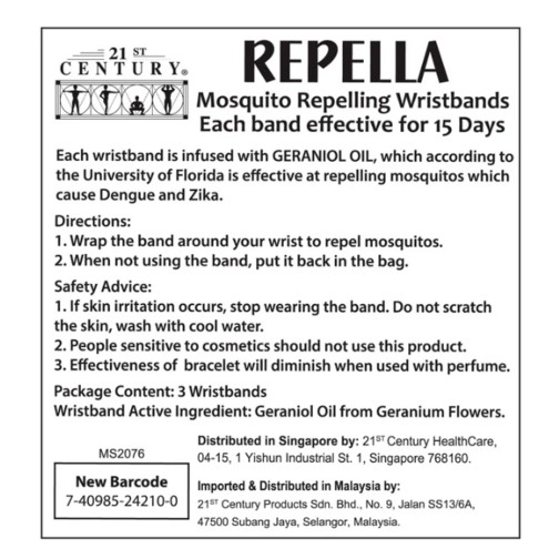 21st Century Mosquito Repelling Wristbands 3s - Bundle of 5