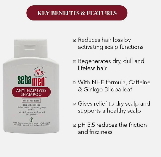 Sebamed anti hair loss shampoo 200ml + FREE Samples