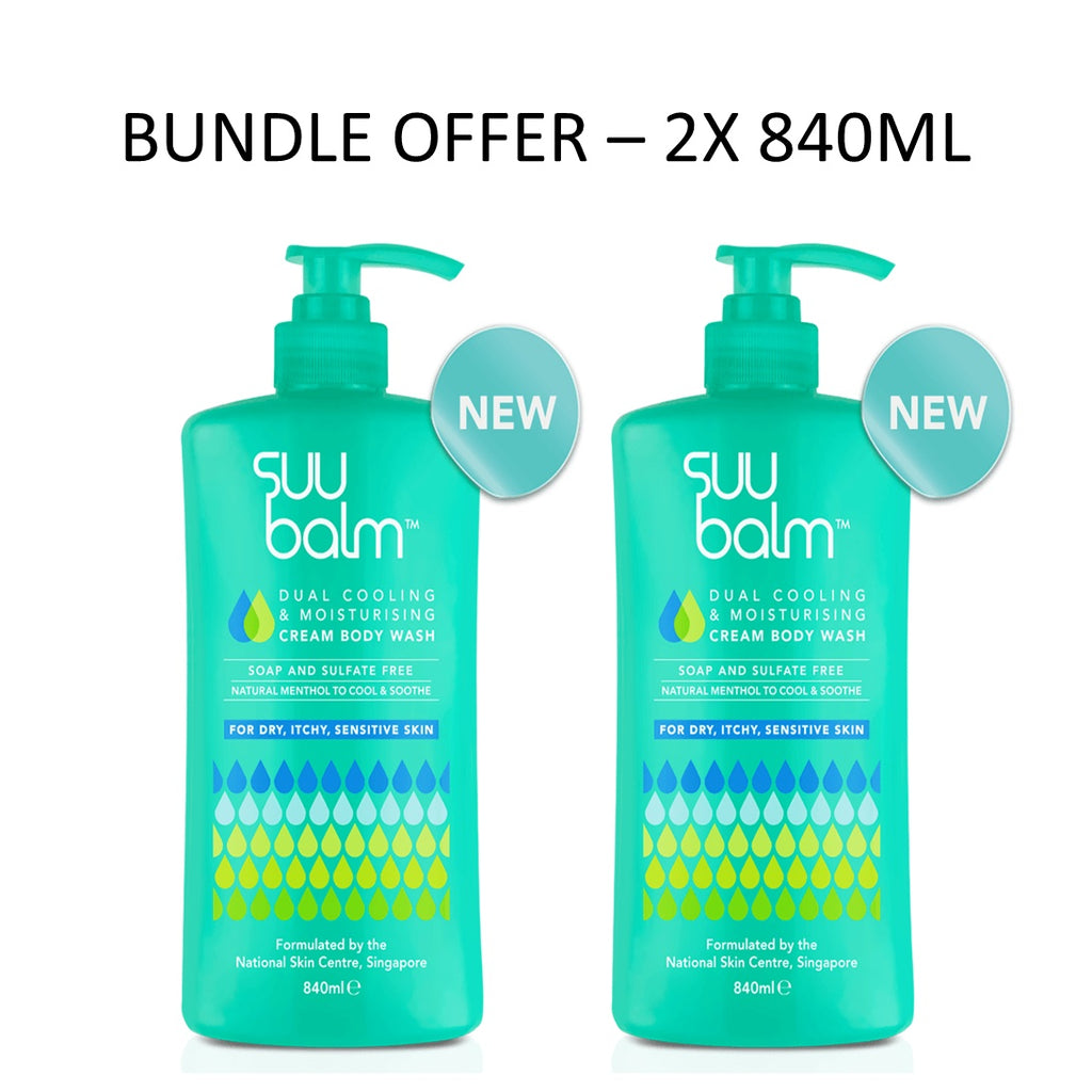 Suu Balm Body Wash Dual Cooling Moisturising Cream Body Wash 2x 840m