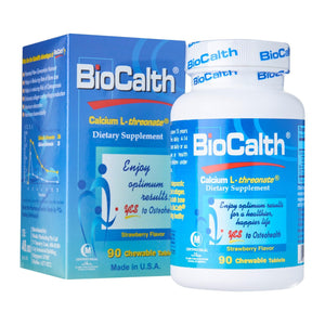 BIocalth Calcium L-Threonate 90 chewable tablets strawberry flavour