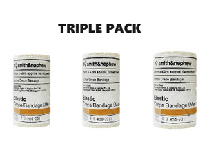 SMITH & NEPHEW S&N ELASTIC CREPE MEDIUM WEIGHT 5.0 CM X 4M x 3 - Triple Pack