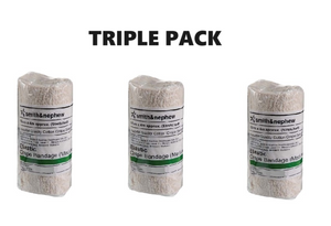 SMITH & NEPHEW S&N ELASTIC CREPE MEDIUM WEIGHT 7.5 CM X 4M x 3 - Triple Pack