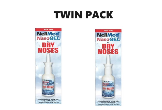 Neilmed Nasogel Spray 30ml for Dry Nose - Sodium Hyaluronate and Aloe Vera - Naso Gel x 2 - Twin Pack