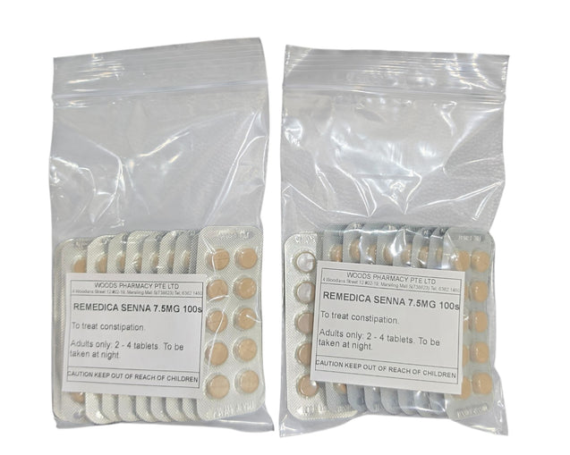 Twin Pack - Remedica Senna for Constipation - Sennosides 7.5 mg - 2 x 100 Tablets