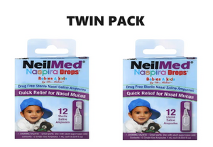 Neilmed Naspira Drops - 12 Sterile Saline Ampoules x 2 - Twin Pack