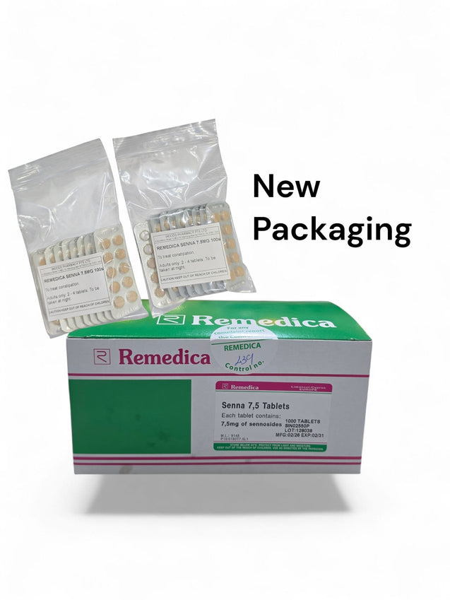 Twin Pack - Remedica Senna for Constipation - Sennosides 7.5 mg - 2 x 100 Tablets