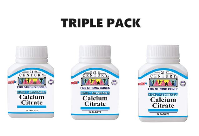 21st Century Calcium Citrate 90 Tablets x 3 - Triple pack