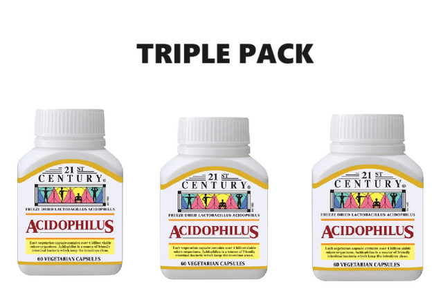 21st Century Acidophilus 60 Vegetarian Capsules x 3 - Triple pack