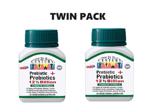 21st Century Prebiotic + Probiotics 12 1/2 billion 30 Capsules x 2 - Twin pack