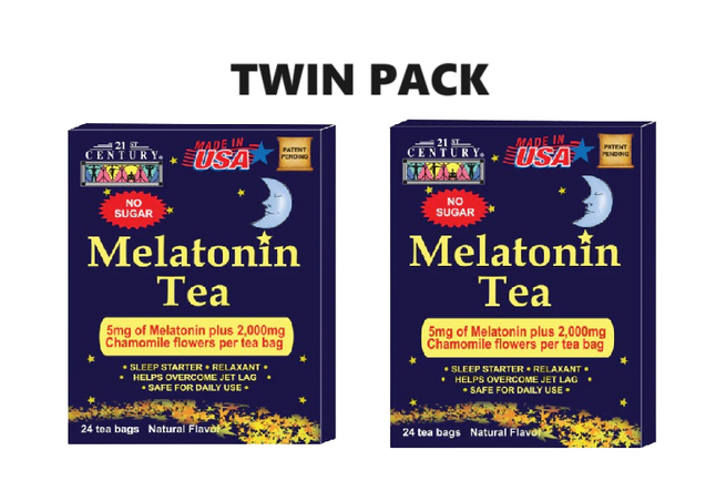 21st Century GoodNight Tea Melatonin 5mg with Chamomile 24 Tea Bags x 2 - Twin pack