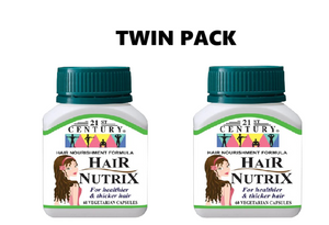 21st Century Hair Nutrix 60 Vegetarian Capsules x 2 - Twin pack