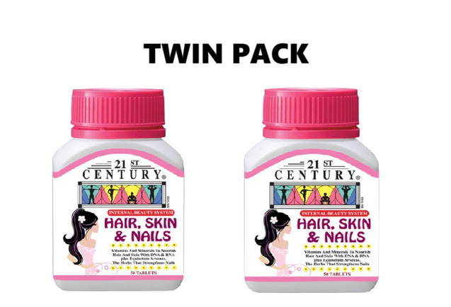 21st Century Hair Skin & Nails 50 Tablets x 2 - Twin pack