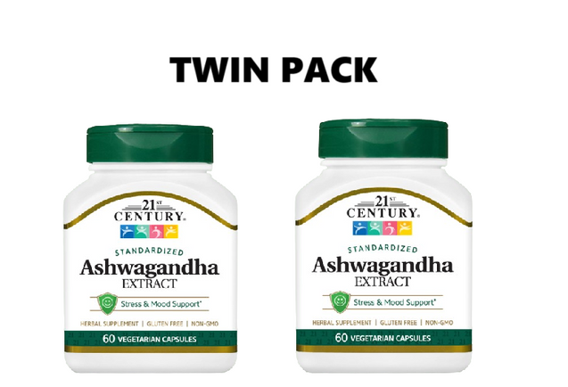 21st Century Ashwagandha Extract 60 Vegetarian Capsules x 3 - Triple pack