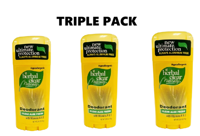 21st Century Herbal Clear Naturally Aloe Fresh 2.65oz x 3 - Triple Pack