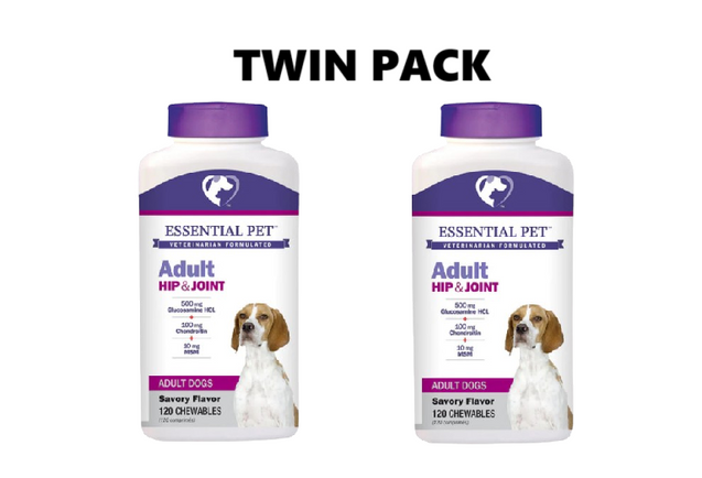 21st Century Essential Pet - Glucosamine & Chondroitin 500 / 100 + 10mg MSM Chewable Tablets 120s x 2 - Twin Pack