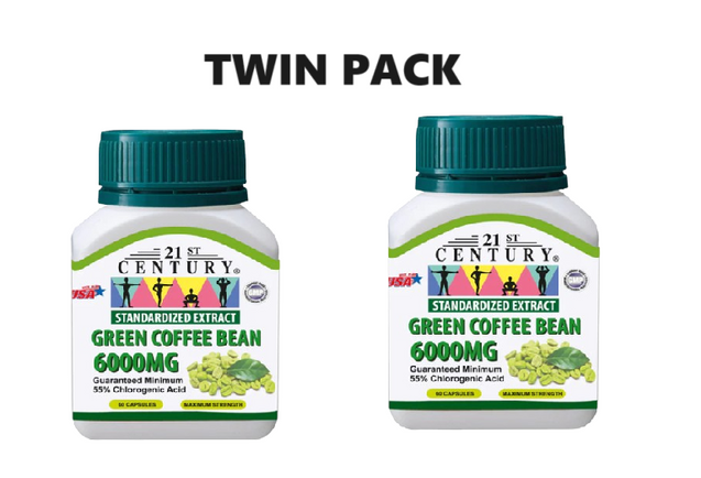 21st Century Green Coffee Bean Extract 6000mg x 2 - Twin Pack