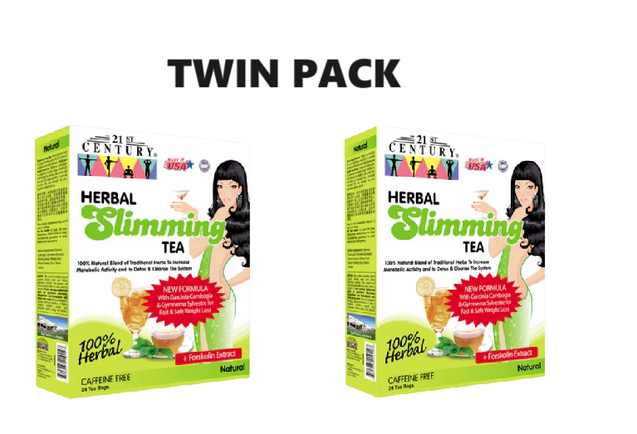 21st Century Herbal Slimming Tea - Natural with Garcinia Cambogia & Gymnema Sylvestre 48s x 2 - Twin Pack