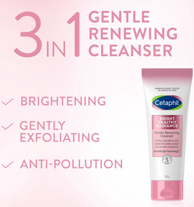 Cetaphil Bright Healthy Radiance Gentle Renewing Cleanser 100g x 2