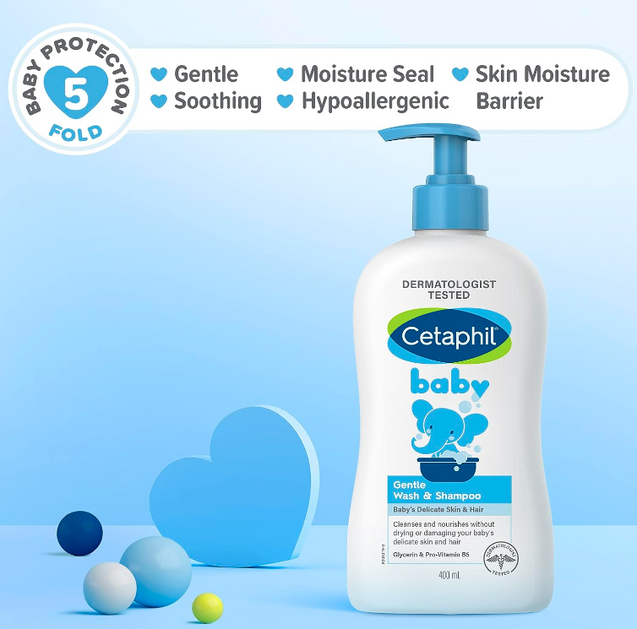 Cetaphil Baby Gentle Wash & Shampoo 400ml x 2