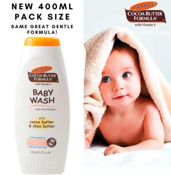 PALMER’S COCOA BUTTER FORMULA BABY WASH 400MLX2 WITH FREE SAMPLE