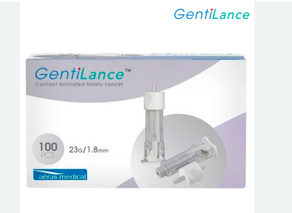 GentiLance Lancet Grey 23G100s - Painfree, disposable lancets to prick
