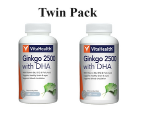 VitaHealth Ginkgo 2500 with DHA 60's  x 2 -Twin Pack Promo