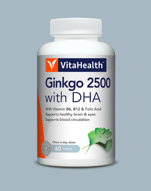VitaHealth Ginkgo 2500 with DHA (60x2 soft-gels)