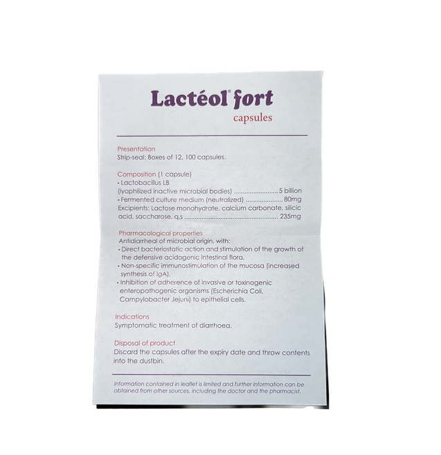 LACTEOL FORT PROBIOTICS CAPS 100 CAPSULES