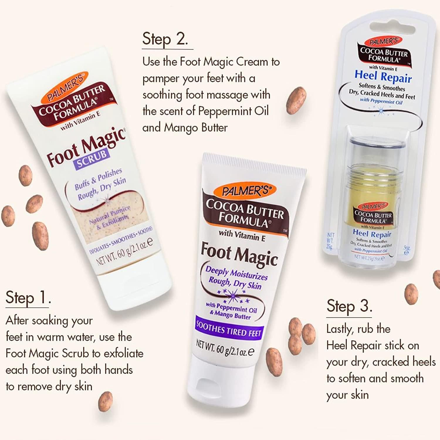 Foot Magic PALMER’S COCOA BUTTER FOOT MAGIC CREAM 60G X 2 with FREE PALMER'S SAMP ...