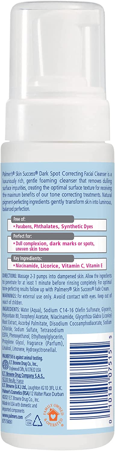 Palmer’s Skin Success Dark Spot Correcting Facial Cleanser 150ml with FREE PALMER'S SAMPLES