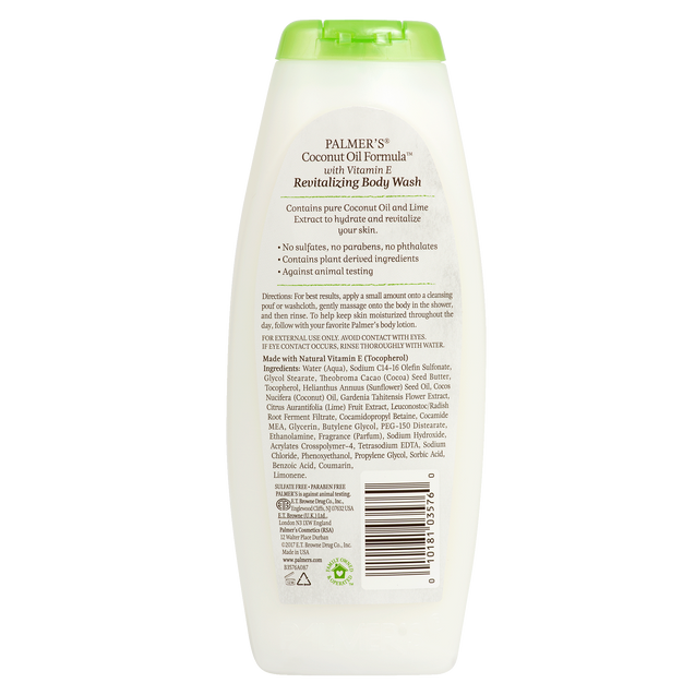 Palmer’s Revitalizing Coconut Oil Body Wash With Lime Extract (400ml) with FREE PALMER'S SAMPLES
