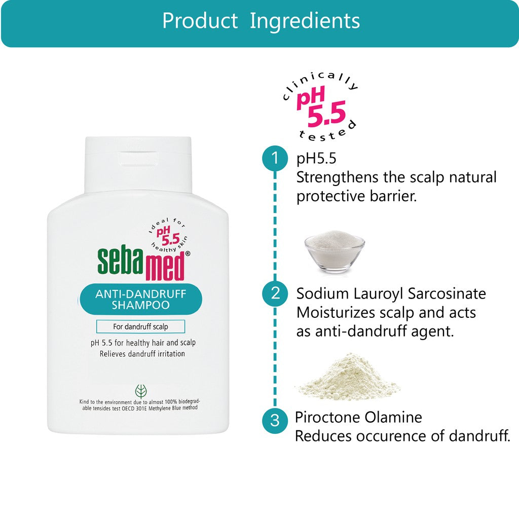 Sebodruff Shampoo Sebamed Anti dandruff shampoo 1L -1000ml + free samples - Woods Pharmacy