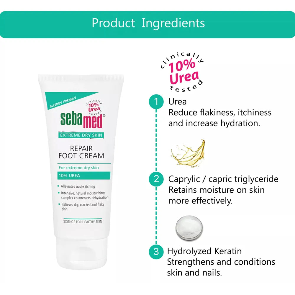 Sebamed dry skin repair foot cream 100ml Woods Pharmacy