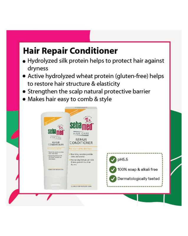 Sebamed hair repair conditioner 200ml + FREE Samples