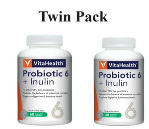 VitaHealth Probiotic-6 + Inulin 60's x 2 -Twin Pack Promo