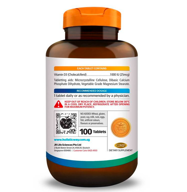 Holistic Way Vitamin D3 1000IU(100 Tablets)