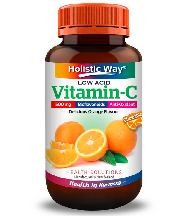 Holistic Way Chewable Vitamin C 500mg Low Acid 50s Tablets